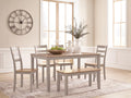 Harperfeld Dining Table and 4 Chairs and Bench (Set of 6)