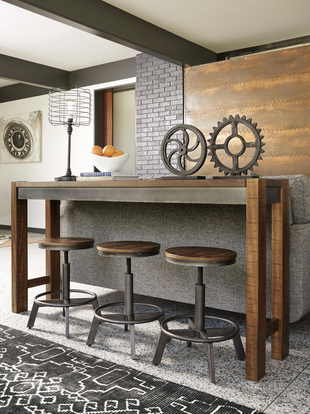 Torjin Counter Height Dining Table and Barstools