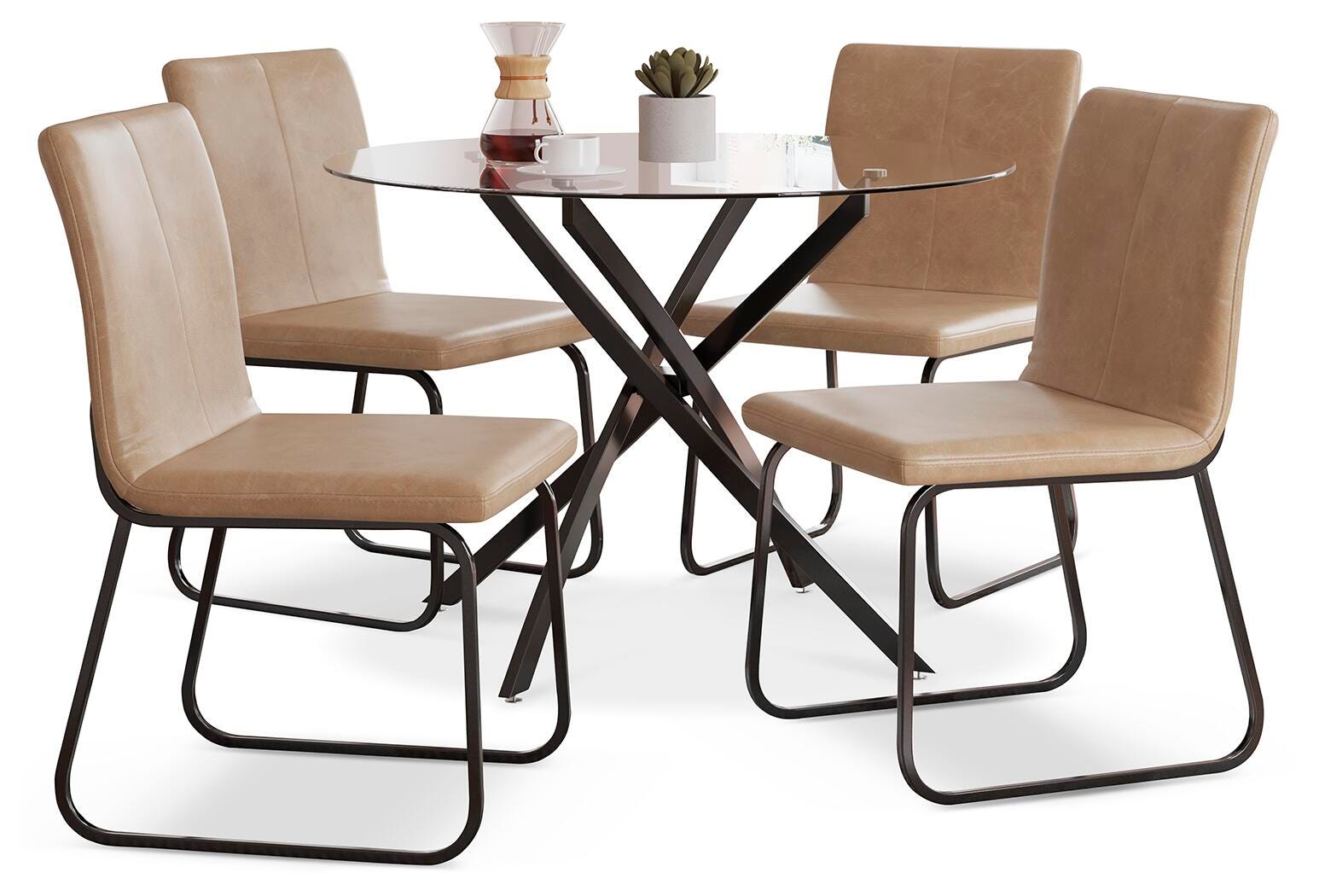 Pharwynn Dining Table and 4 Chairs (Set of 5)