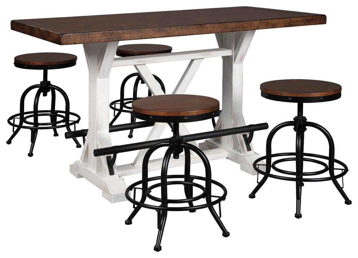 Valebeck Counter Height Dining Table and 4 Barstools (Set of 5)