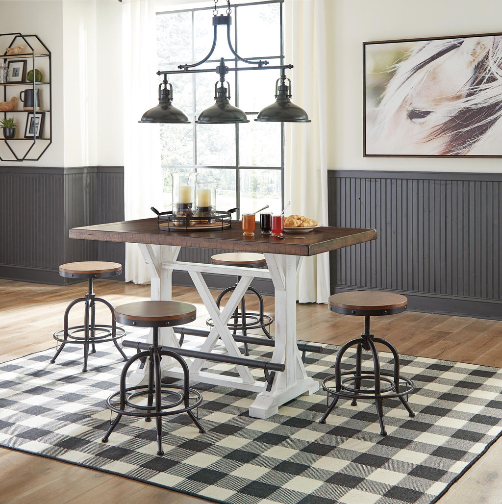Valebeck Counter Height Dining Table and 4 Barstools (Set of 5)