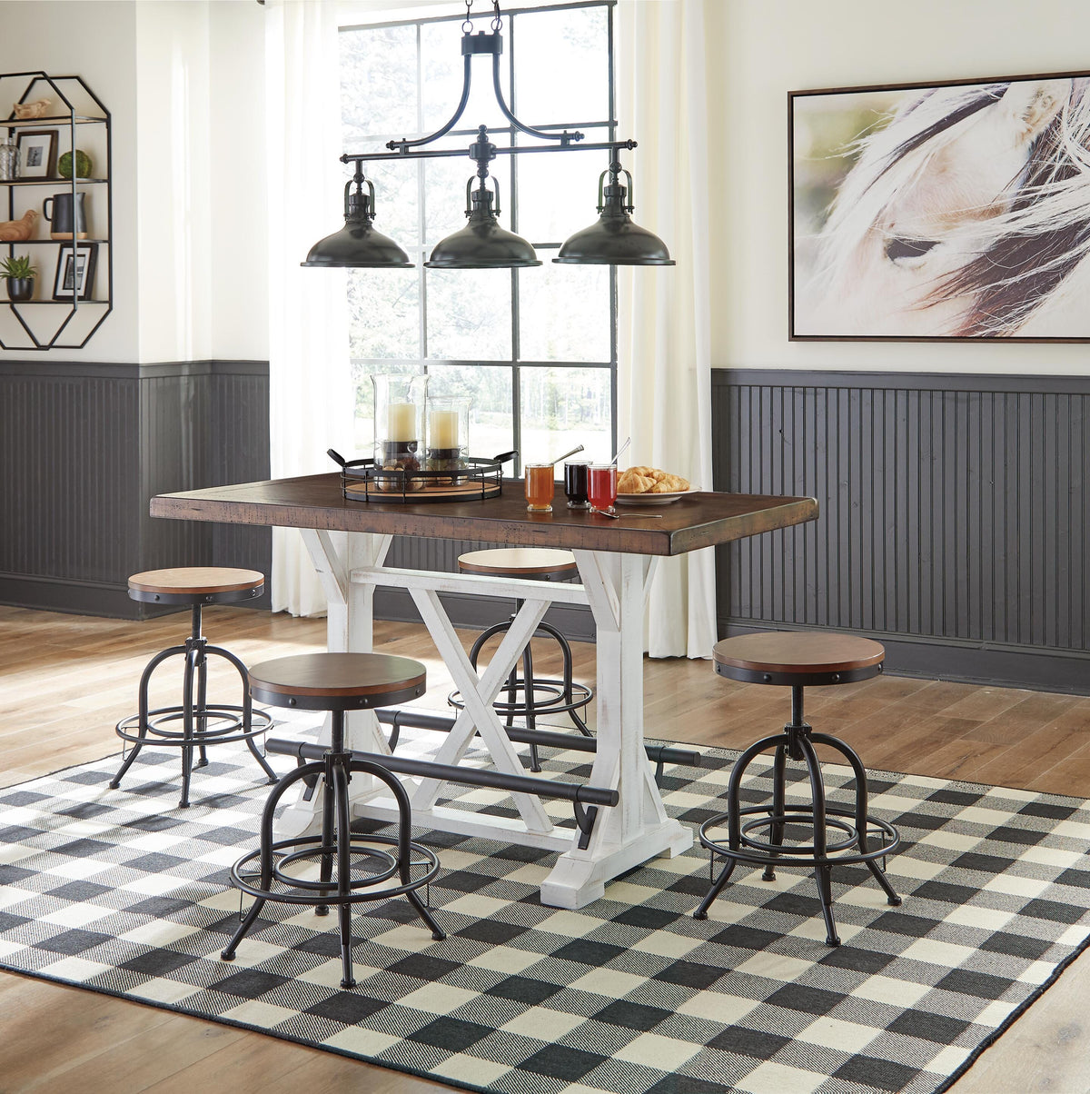 Valebeck Counter Height Dining Table and 4 Barstools (Set of 5)