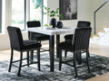 Mervannie Counter Height Dining Table and Barstools