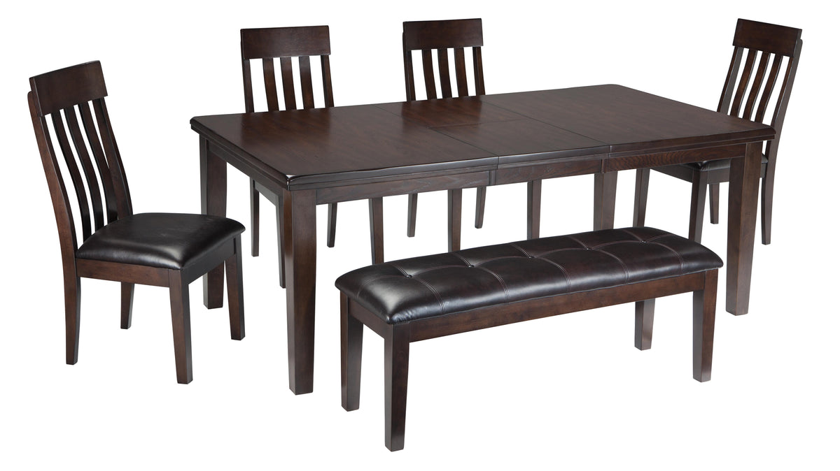 Haddigan Dining Table and 4 Chairs and Bench (Set of 6)