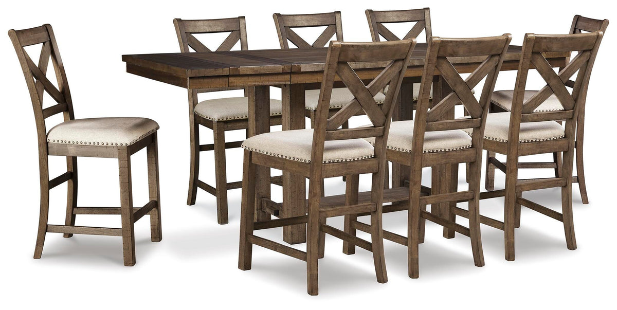 Moriville Counter Height Dining Table and 4 Barstools (Set of 5)