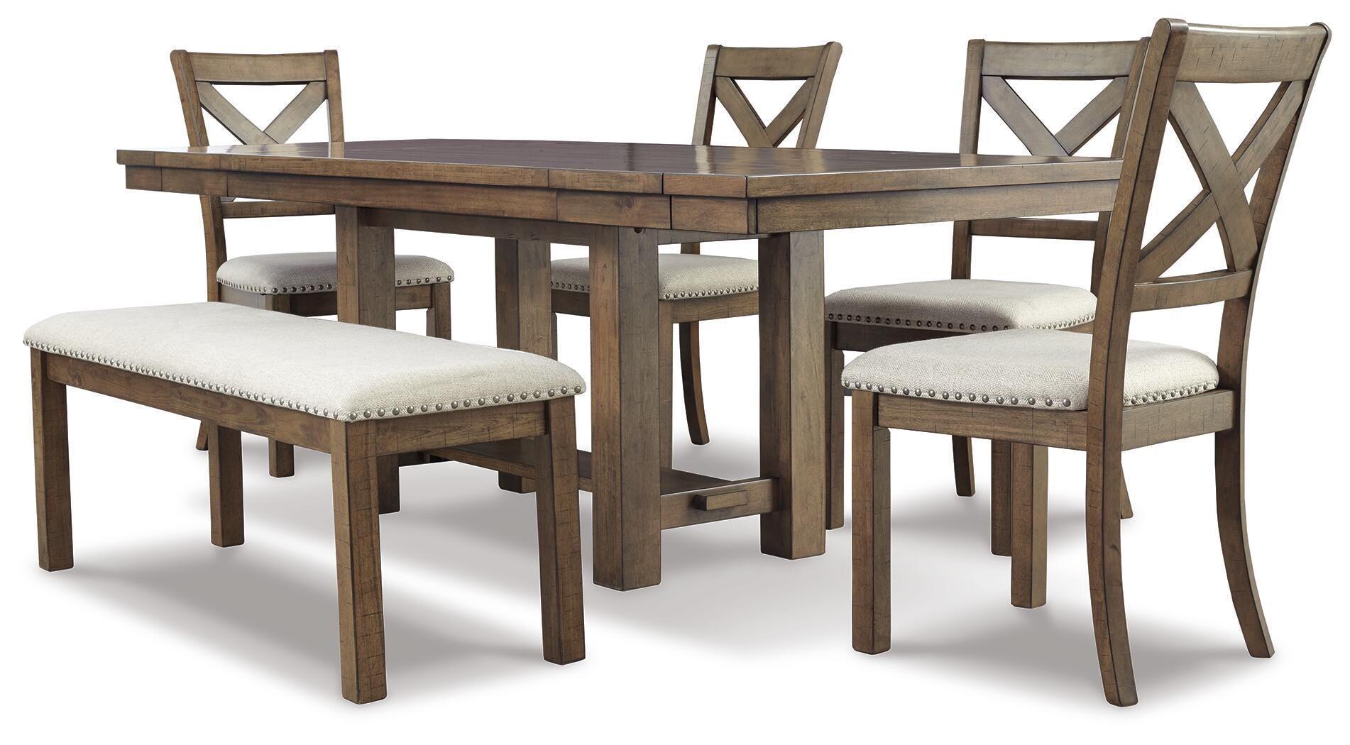 Moriville Dining Table and 4 Chairs and Bench (Set of 6)