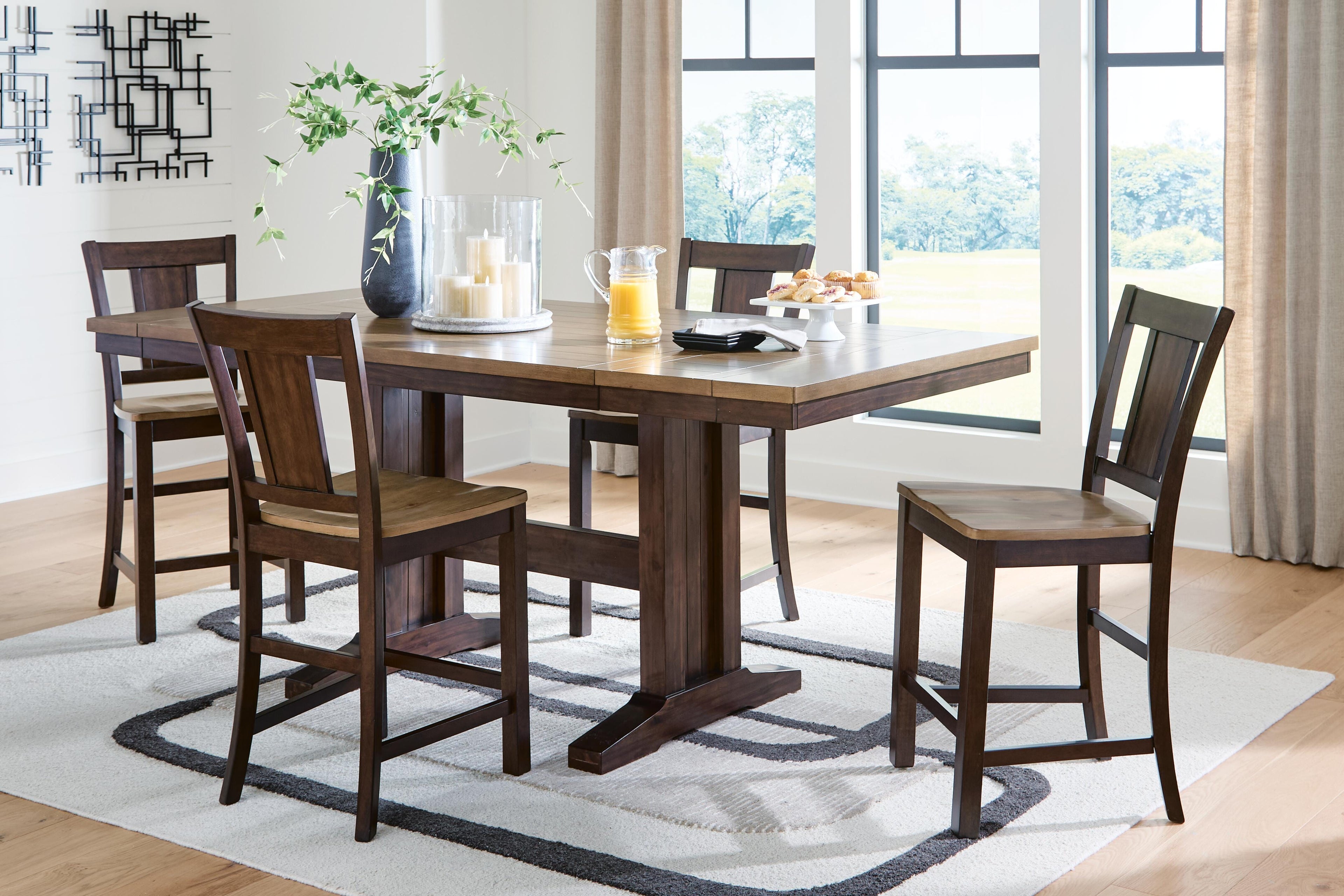 Rylandeen Counter Height Dining Table and Barstools