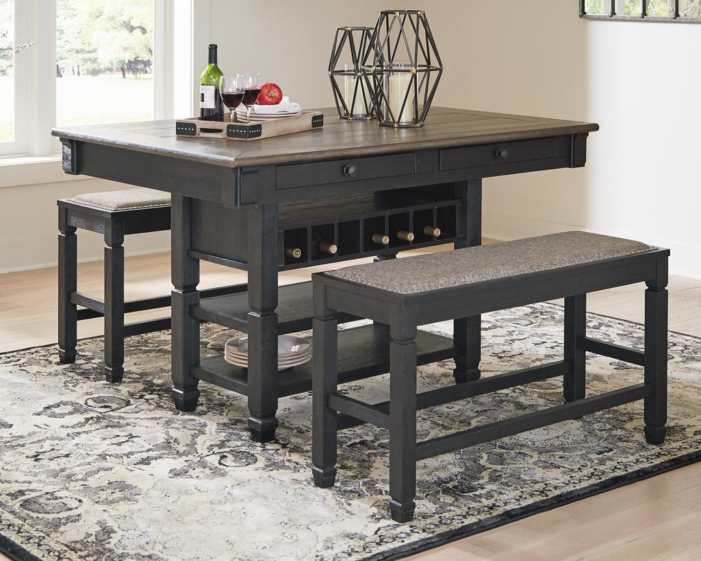 Tyler Creek Counter Height Dining Table and Barstools — Counter Table, 4 Barstools and Bench