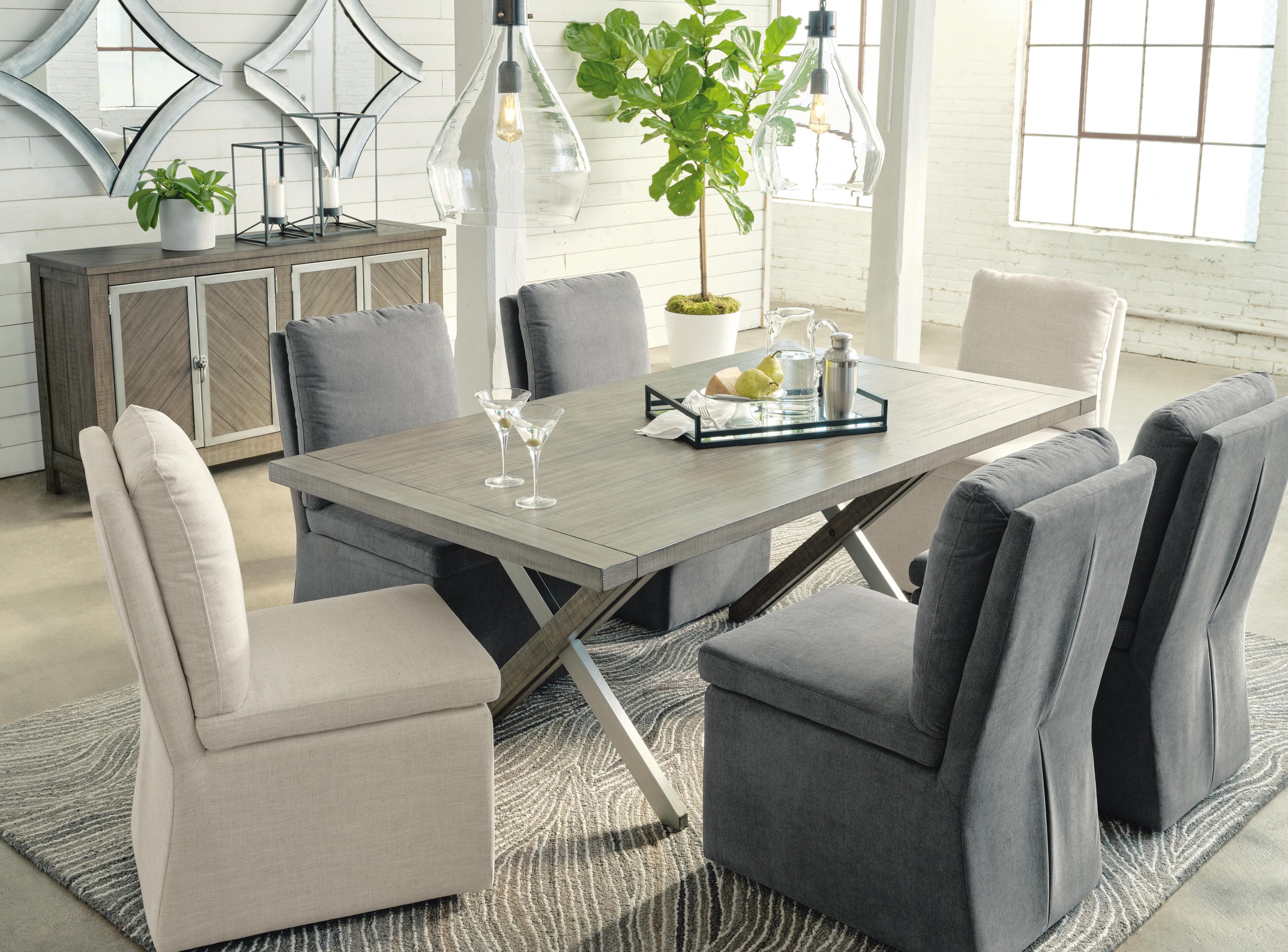 Krystanza Dining Table and 4 Chairs (Set of 5)