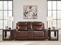 Bexhurst Power Reclining Loveseat with Console (Mahogany)