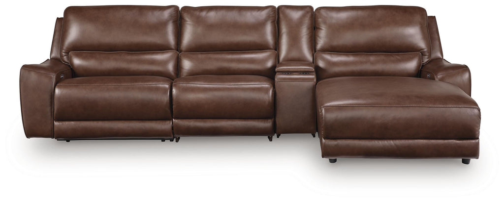 DeepWakes 4-Piece Reclining Sectional with Chaise and Storage Console