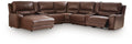 DeepWakes 7-Piece Reclining Sectional with Chaise and Storage Consoles