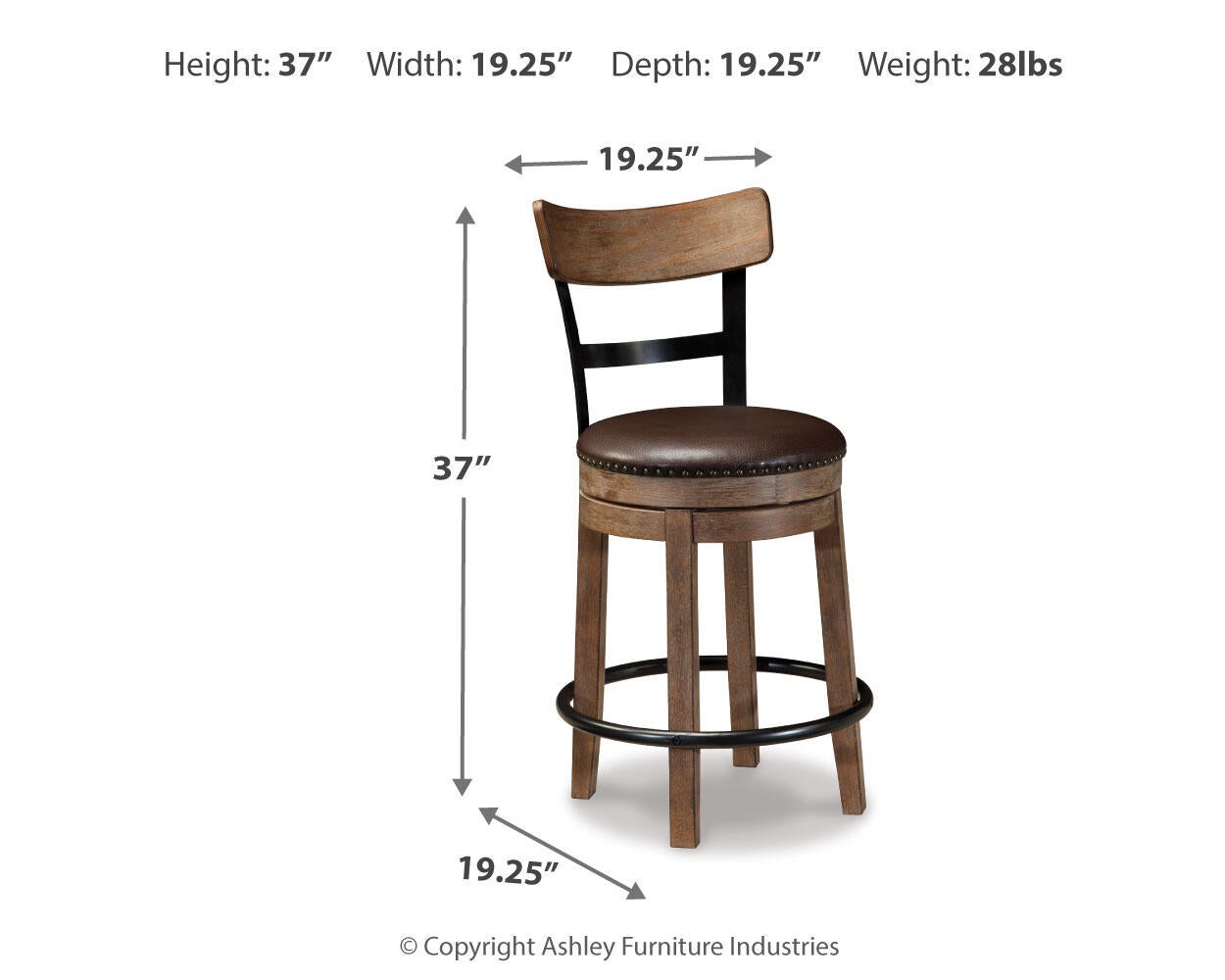 Pinnadel Bar Height Bar Stool