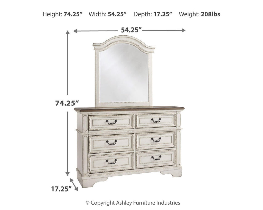 Realyn Dresser and Mirror (White)
