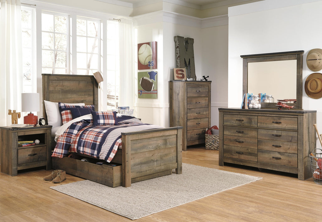 Trinell Panel Bed with 1 Large Storage Drawer