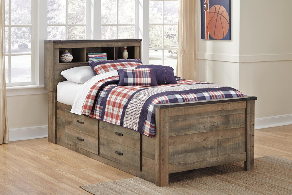 Trinell Bookcase Bed with 2 Storage Drawers
