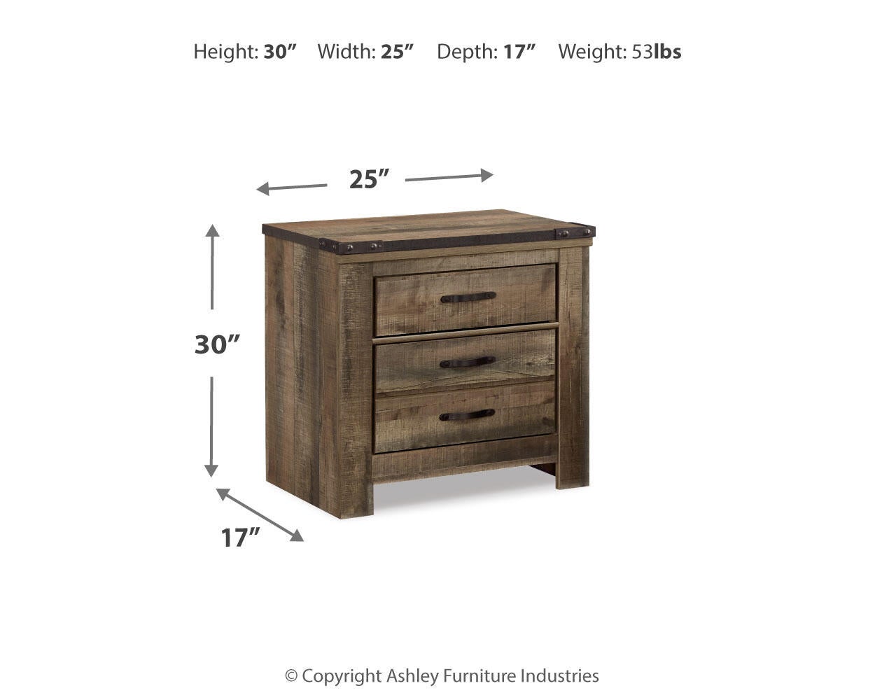 Trinell 2 Drawer Nightstand