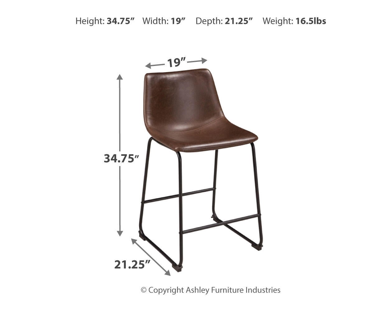 Centiar Pub Height Bar Stool (Black/Gray)