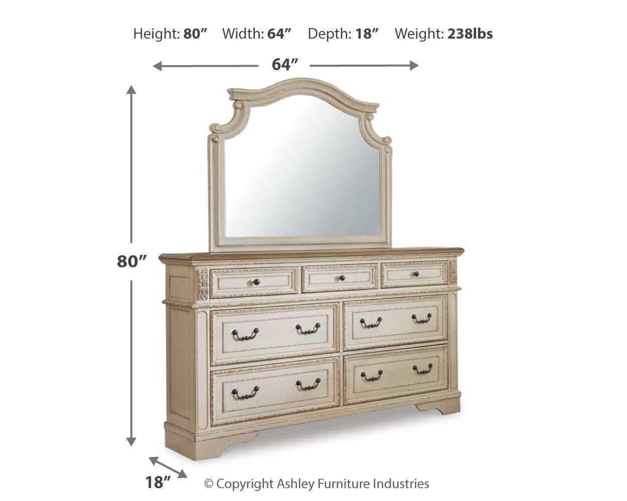 Realyn Dresser and Mirror (Two-Tone)