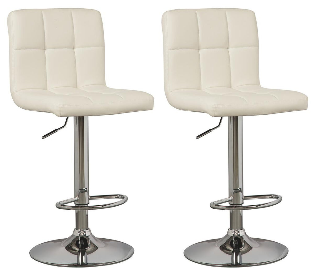 Bellatier Adjustable Height Bar Stool (White)