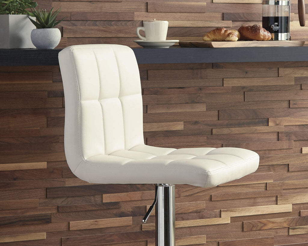 Bellatier Adjustable Height Bar Stool (White)