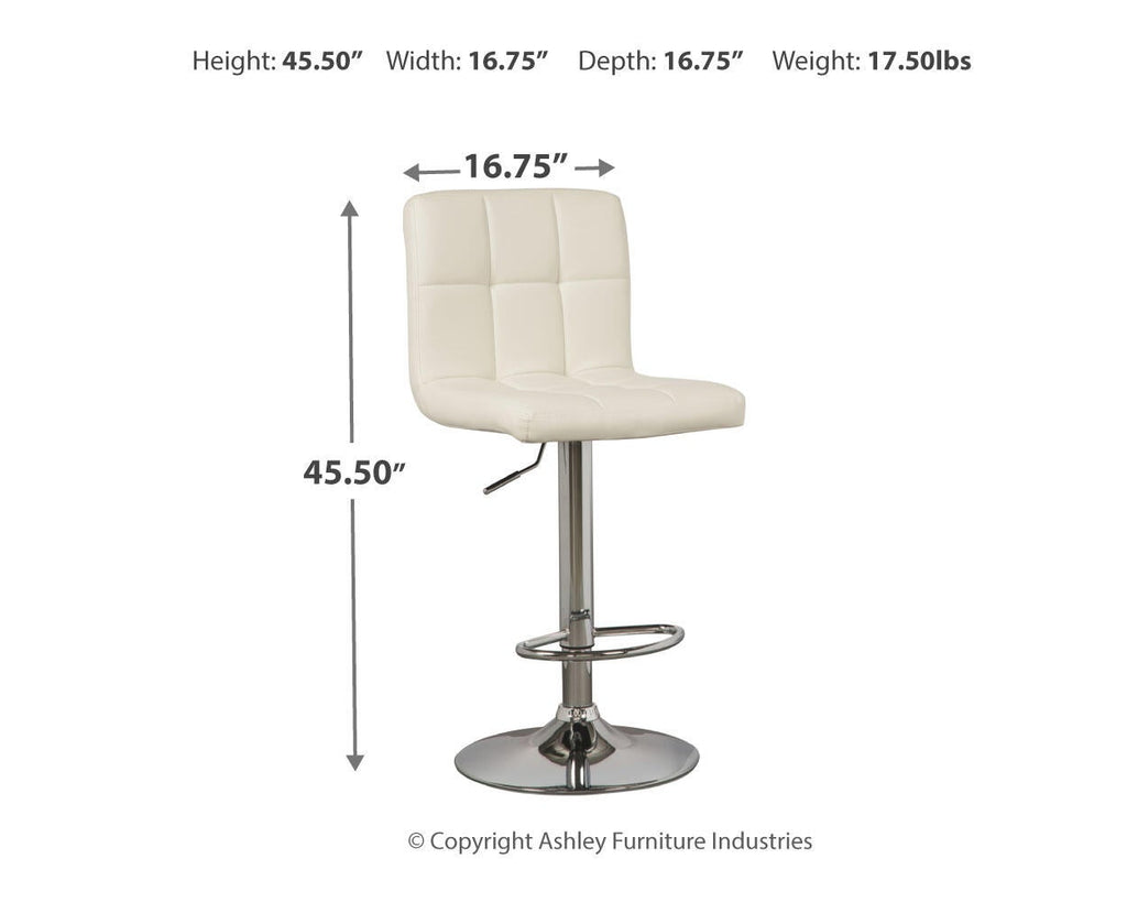 Bellatier Adjustable Height Bar Stool (White)