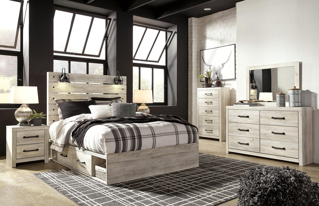 Cambeck Panel Bed with 4 Storage Drawers