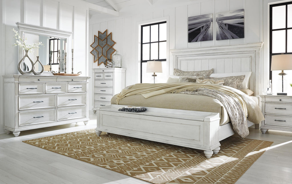 Kanwyn Panel Bed with Storage Bench