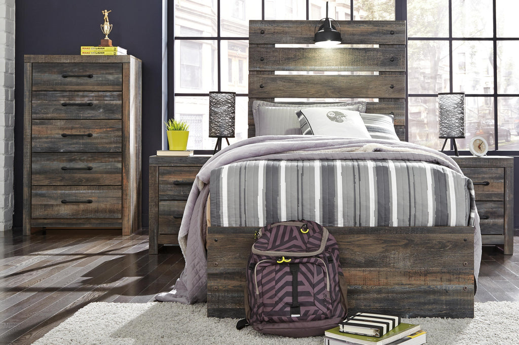Drystan Panel Bed with 4 Storage Drawers