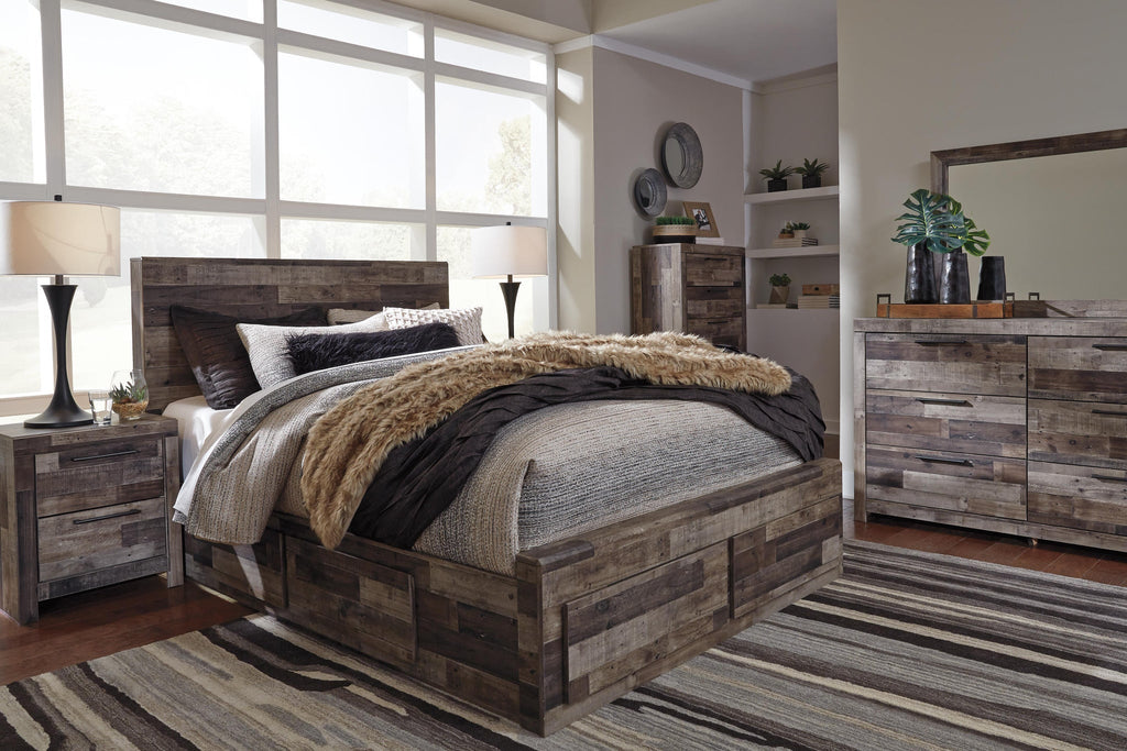 Derekson Panel Bed with 4 Storage Drawers
