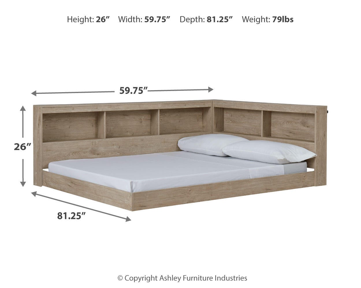 Oliah Bookcase Storage Bed