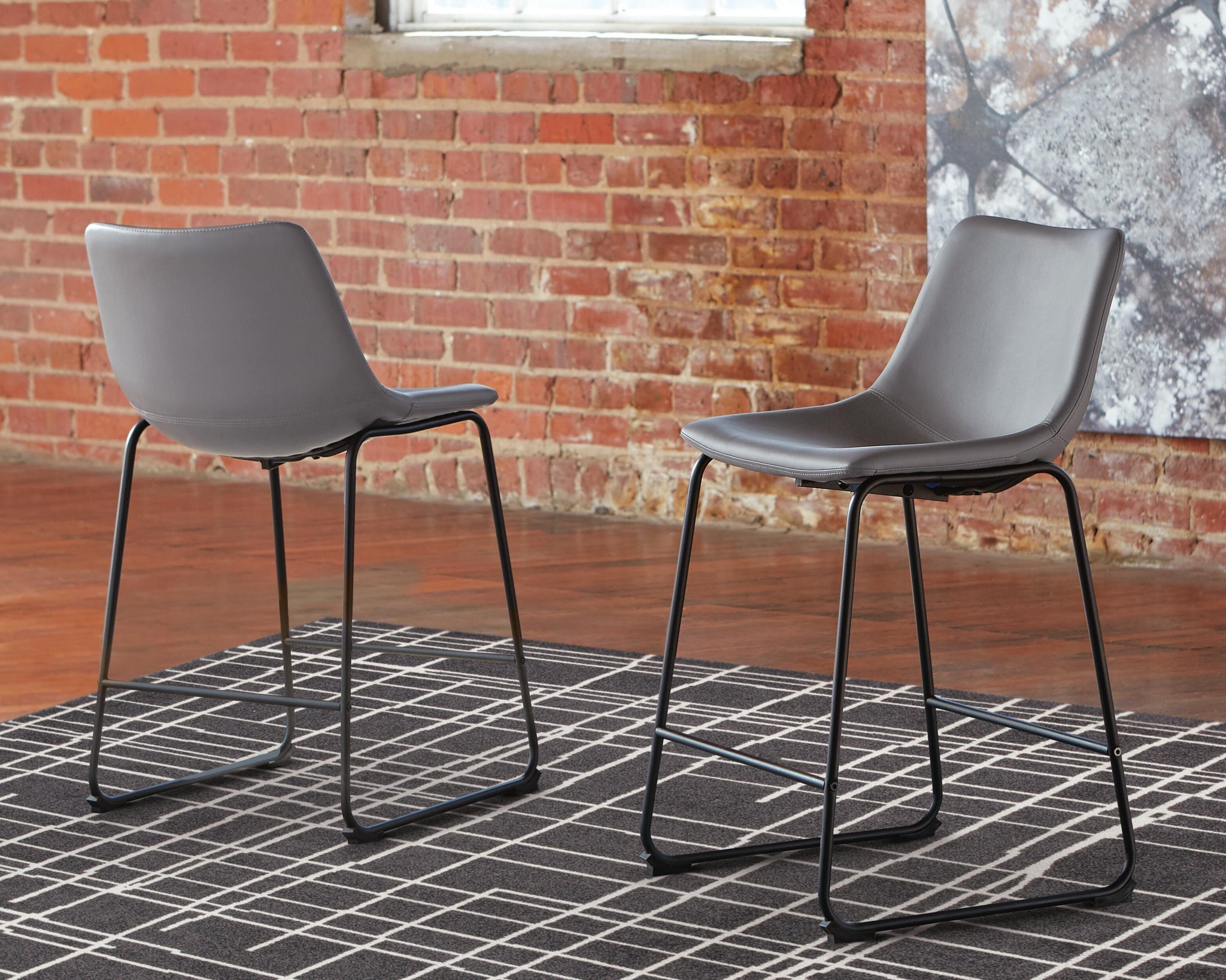 Centiar Pub Height Bar Stool (Black/Gray)