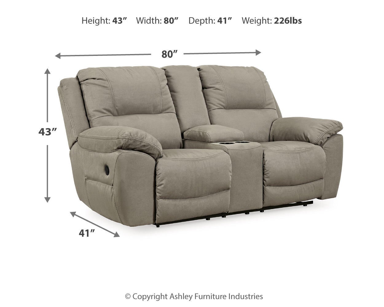 Next-Gen Gaucho Reclining Loveseat with Console