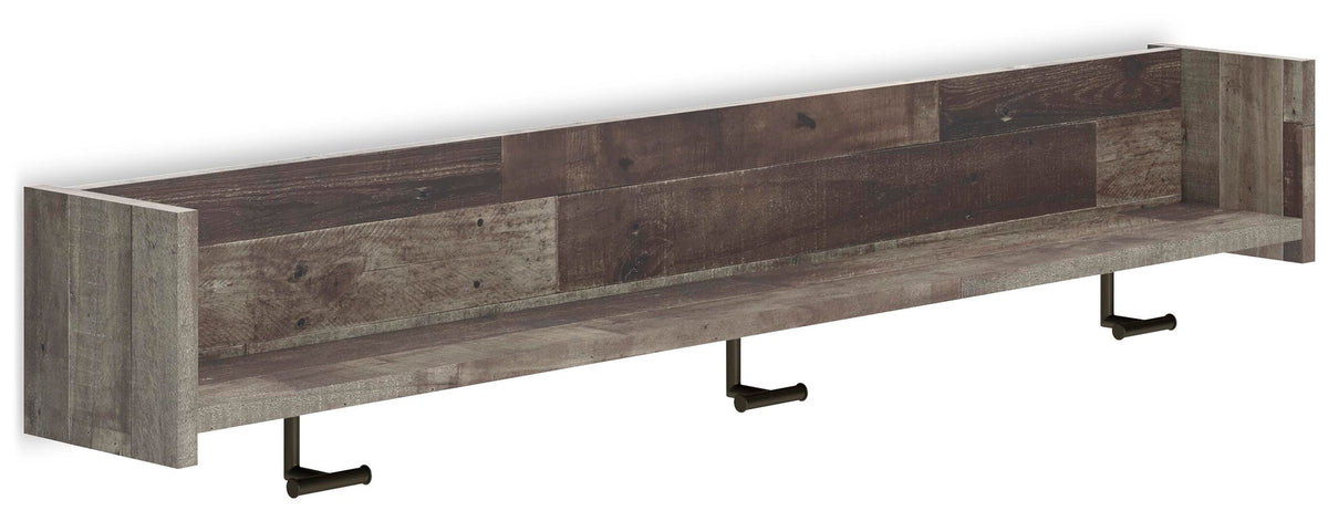 Neilsville Wall Mounted Coat Rack with Shelf (Black/Gray)