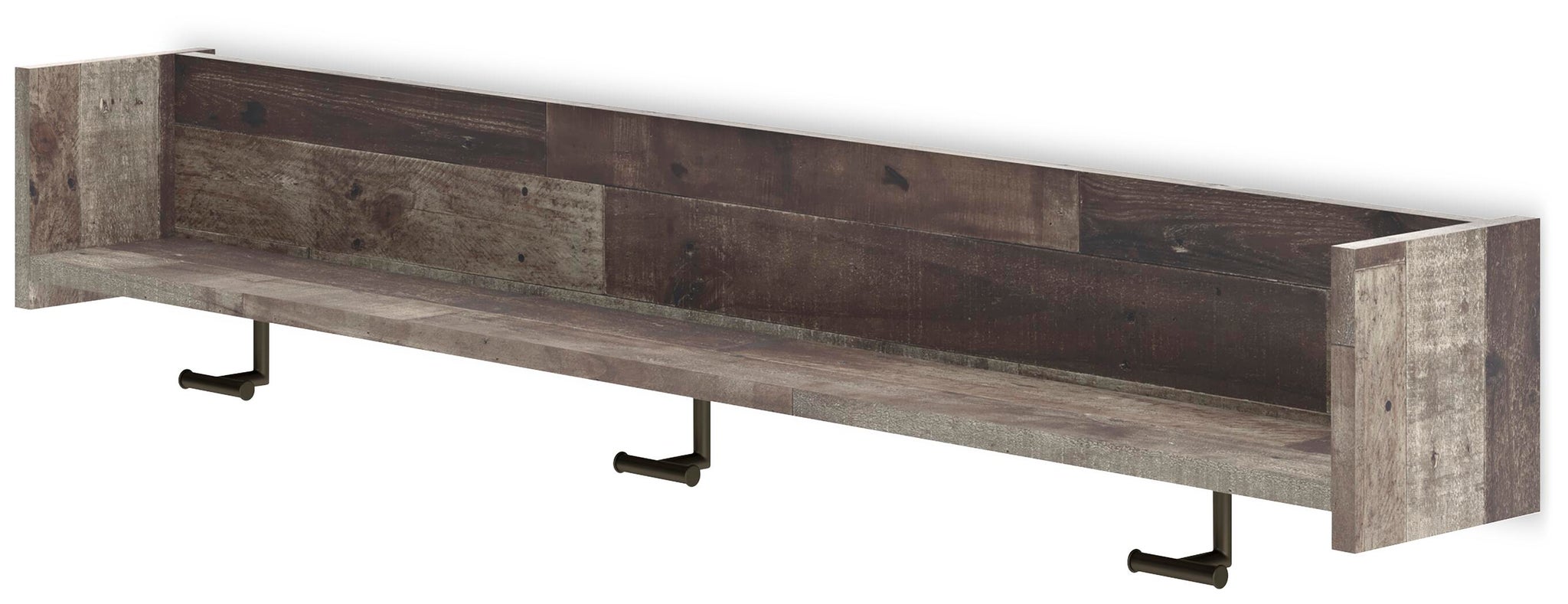 Neilsville Wall Mounted Coat Rack with Shelf (Black/Gray)