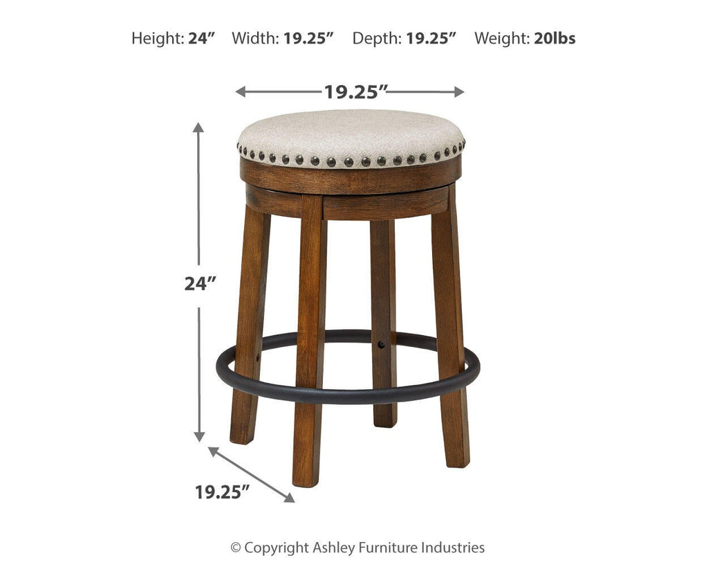 Valebeck Counter Height Stool (Beige/Brown)