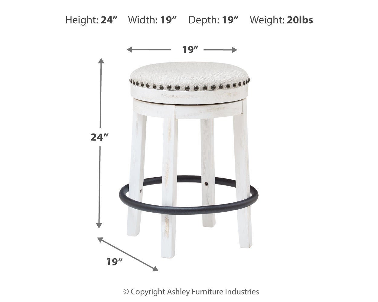 Valebeck Counter Height Stool (Beige/Brown)