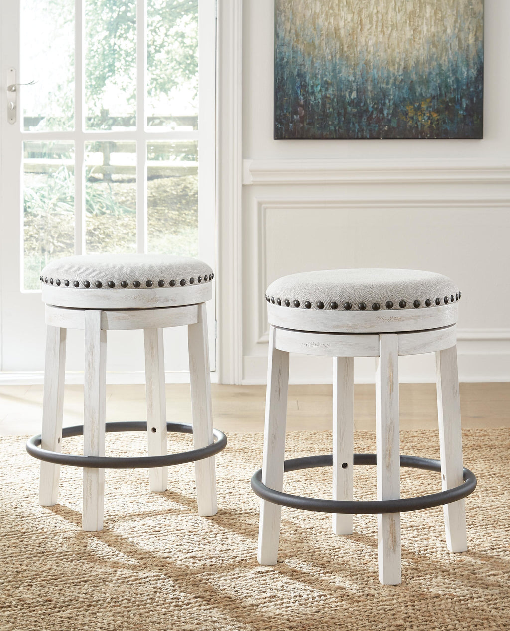 Valebeck Counter Height Stool (Beige/Brown)