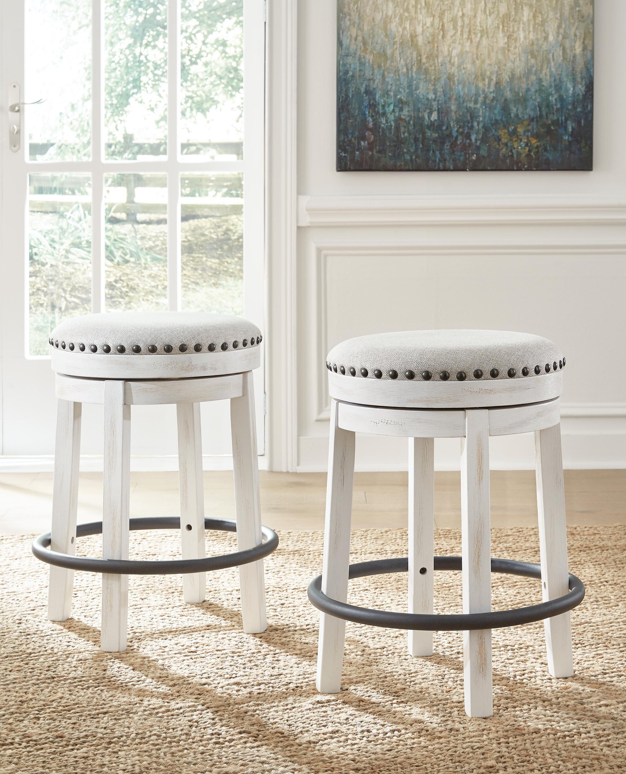Valebeck Counter Height Stool (Beige/Brown)