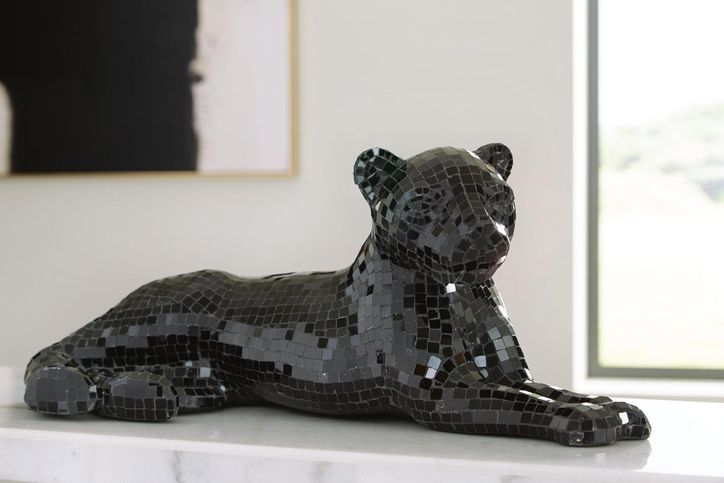 Drice Panther Sculpture (Black/Gray)