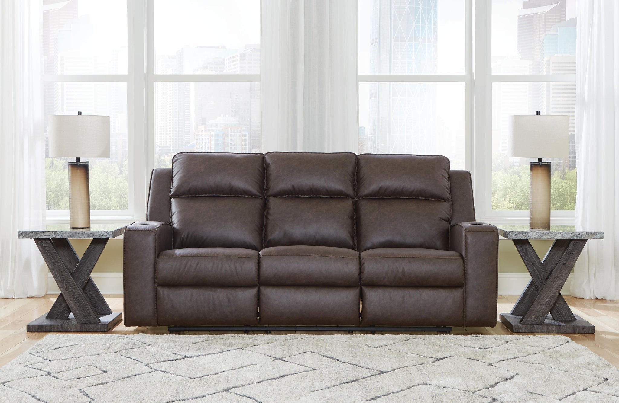 Lavenhorne Reclining Sofa with Drop Down Table
