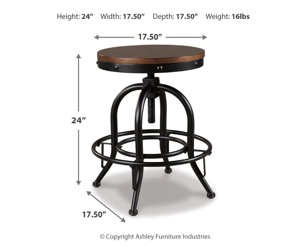 Valebeck Counter Height Bar Stool (Black/Gray)
