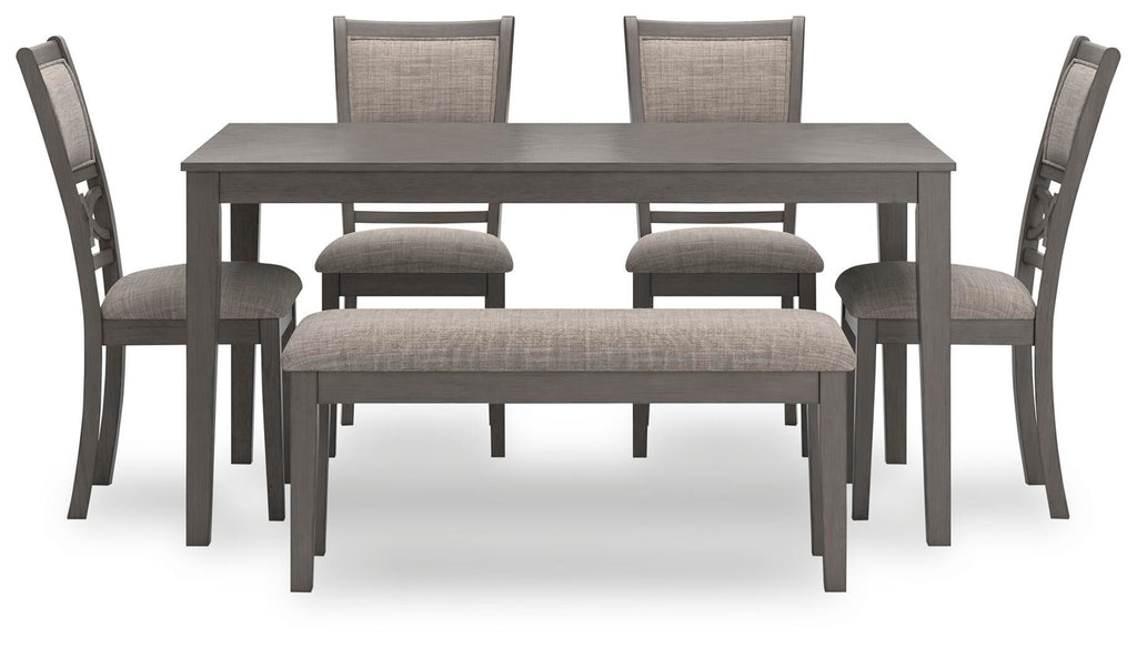 Wrenning Dining Table and 4 Chairs and Bench (Set of 6)