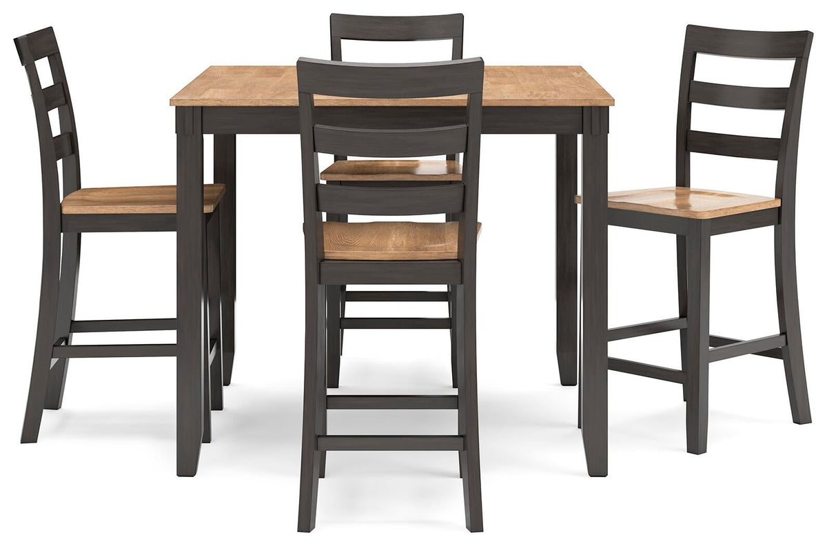 Gesthaven Counter Height Dining Table and 4 Barstools