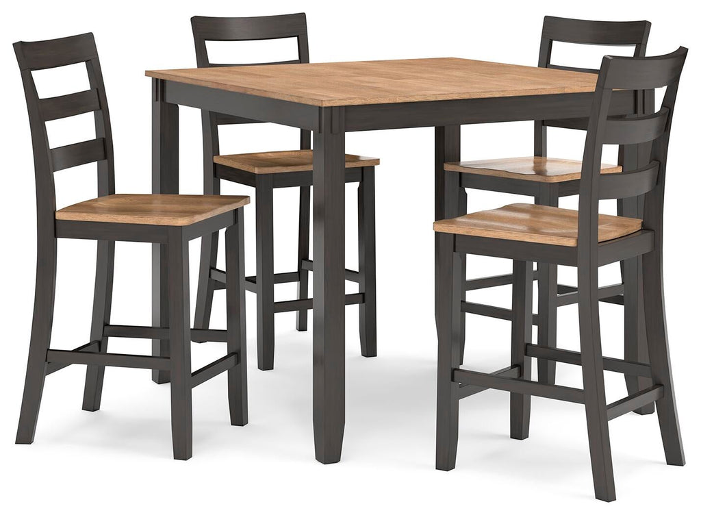 Gesthaven Counter Height Dining Table and 4 Barstools