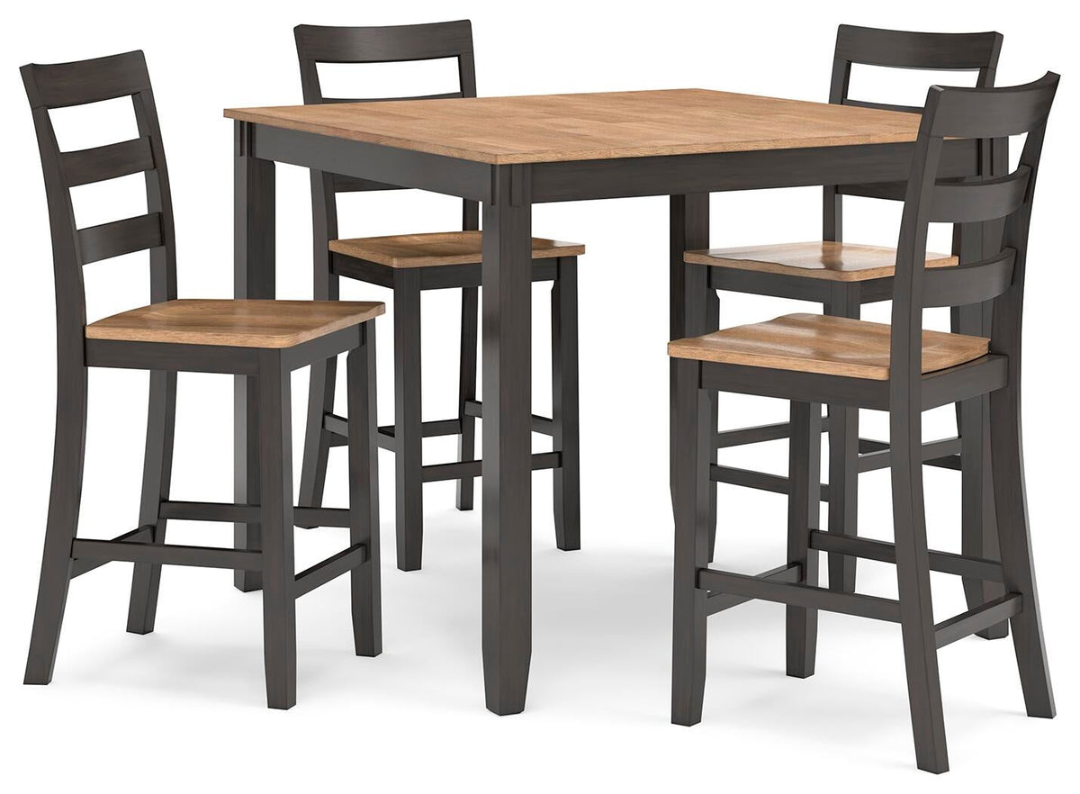 Gesthaven Counter Height Dining Table and 4 Barstools