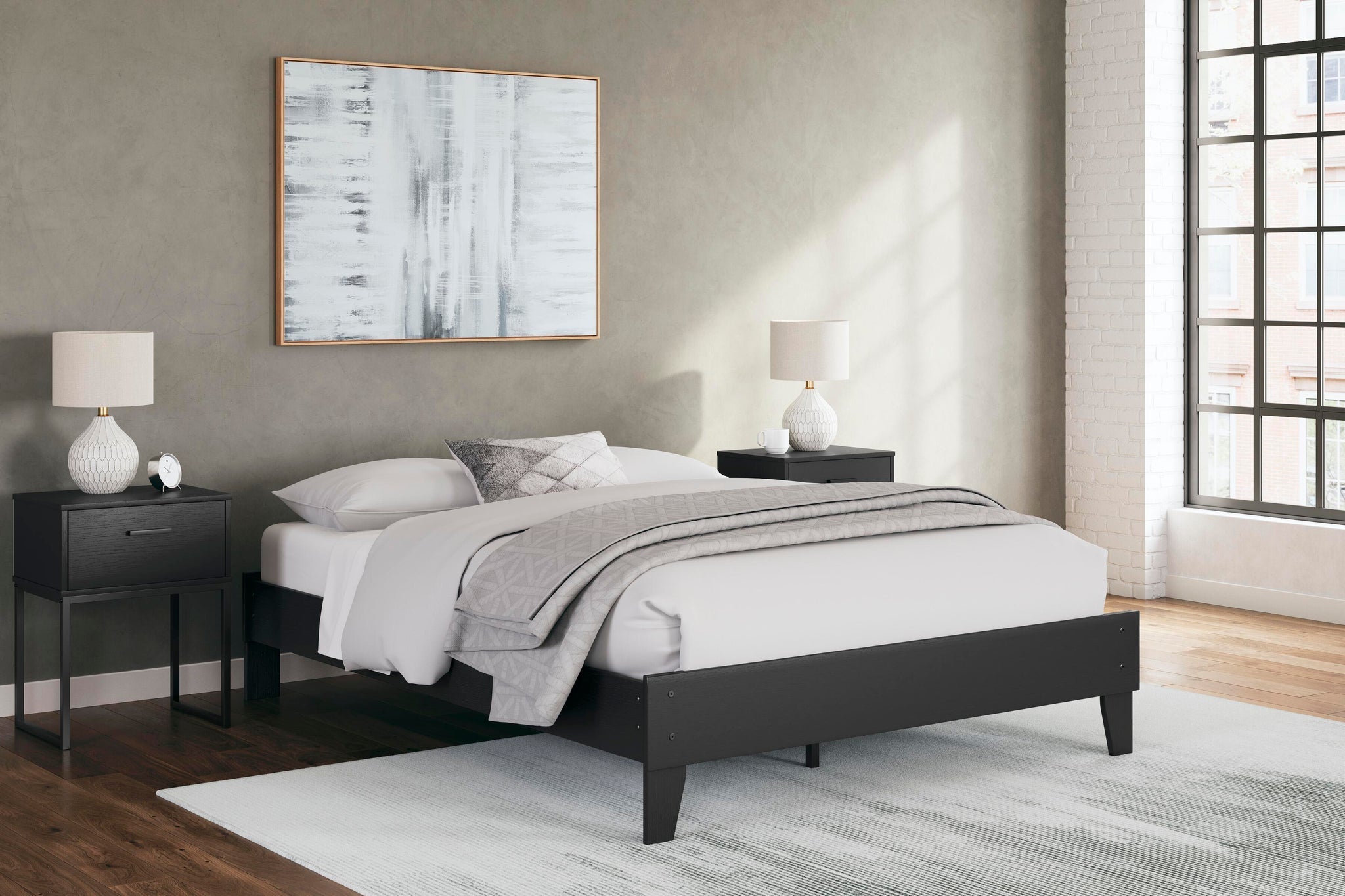 Socalle Platform Bed (Black/Gray)