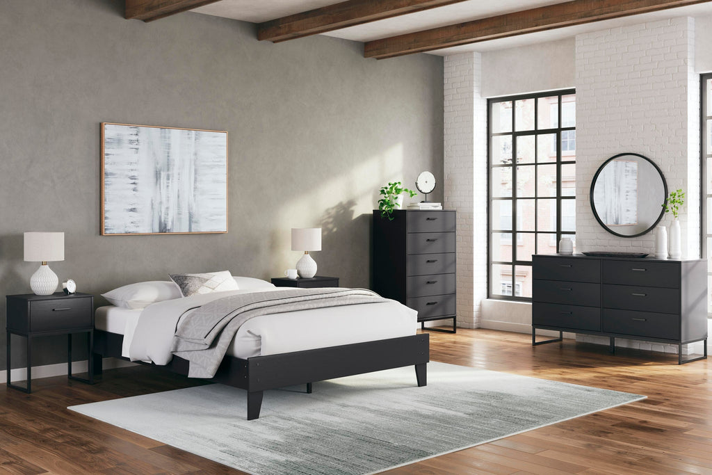 Socalle Platform Bed (Black/Gray)
