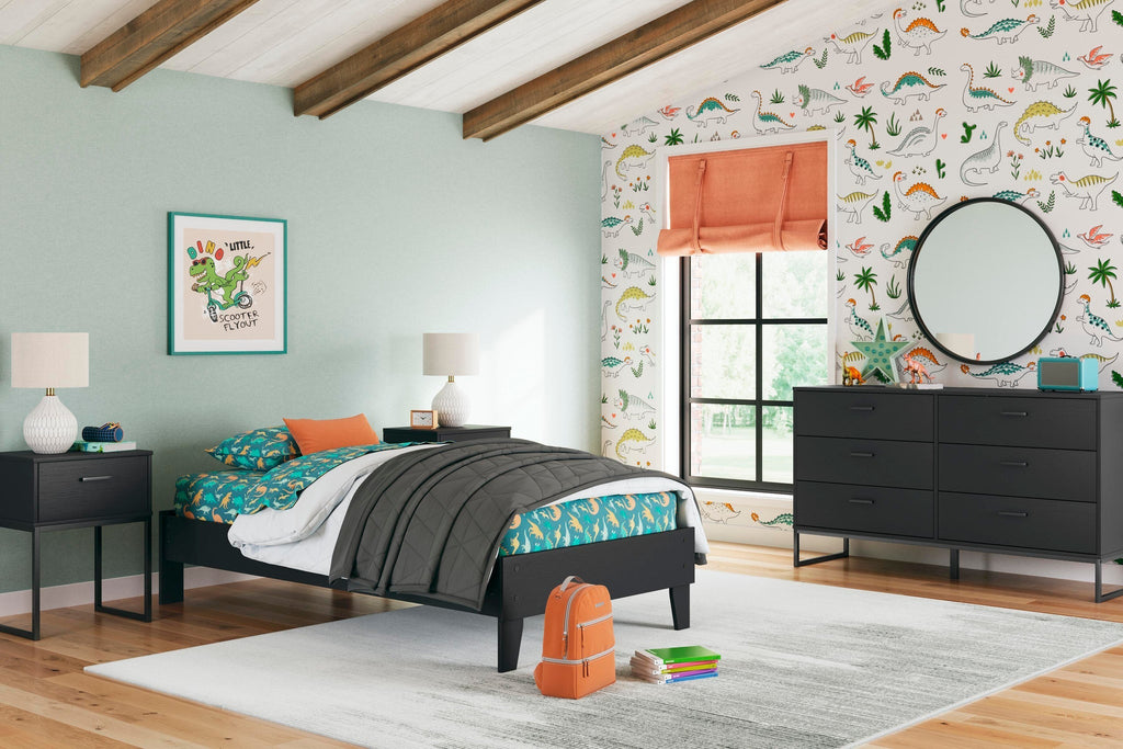 Socalle Platform Bed (Black/Gray)