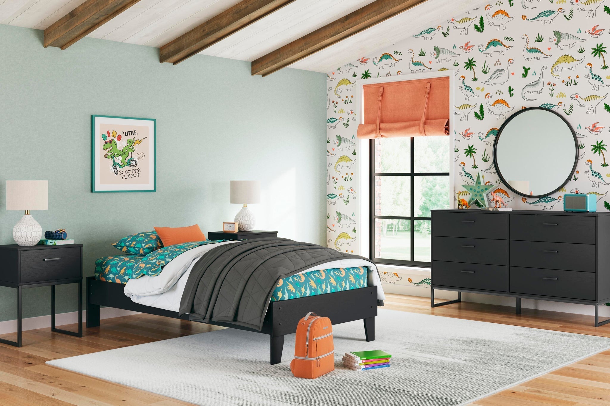 Socalle Platform Bed (Black/Gray)